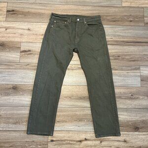 Men's Levis 505 Regular Fit Denim Jeans SZ 34x30 Olive Green Modern Stretch